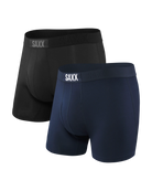 SAXX Ultra Super Soft Boxer Briefs with Fly – 2-Pack Black/Navy