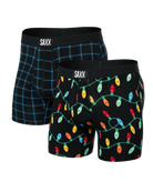 SAXX Ultra Super Soft Boxer Briefs with Fly – 2-Pack Christmas Tee – Black