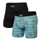 SAXX Ultra Super Soft Boxer Briefs with Fly – 2-Pack Gone Fishing – Black