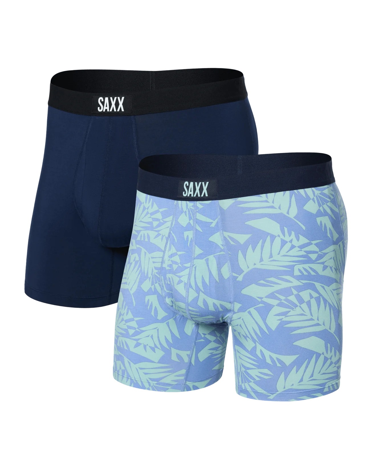 SAXX Ultra Super Soft Boxer Briefs with Fly – 2-Pack Palm Frond – Maritime