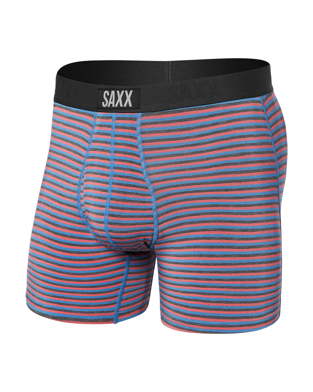 SAXX Ultra Super Soft Boxer Briefs with Fly  Microstripe-coralpop