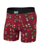 SAXX Ultra Super Soft Boxer Briefs with Fly  Nutcracker-Merlot