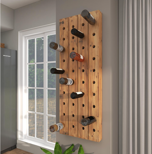 Wood Hanging Wine Rack