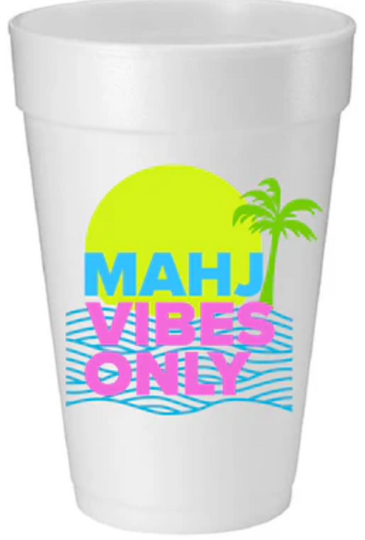 “Mahj Vibes Only” Foam Cups