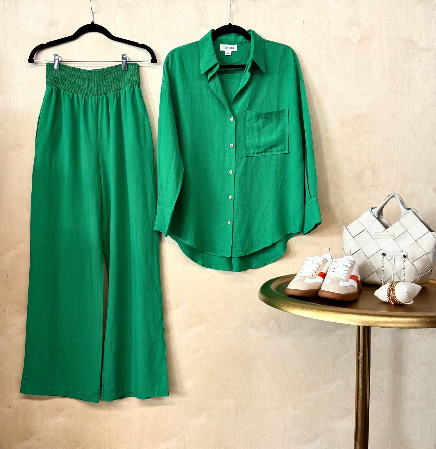 Taelynn Kelly Green Wide Leg Pants