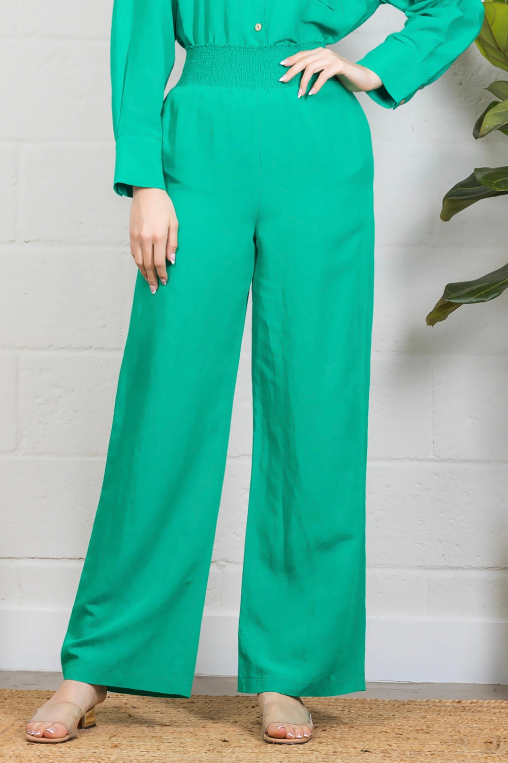 Taelynn Kelly Green Wide Leg Pants 