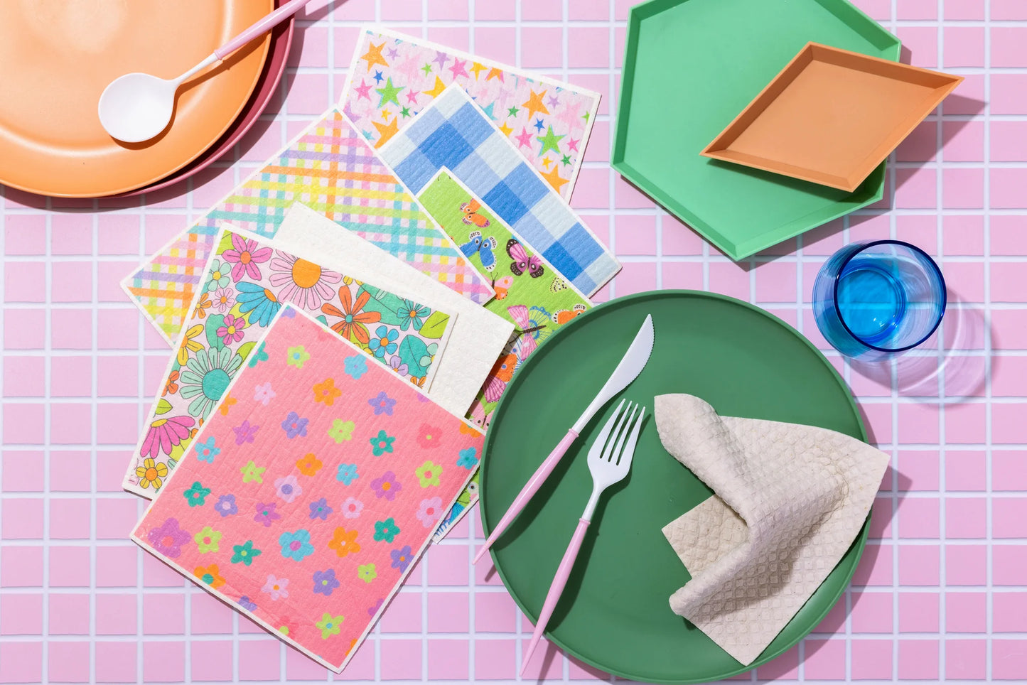 Biodegraable Dish Cloth - Blue Gingham