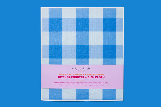 Biodegraable Dish Cloth - Blue Gingham