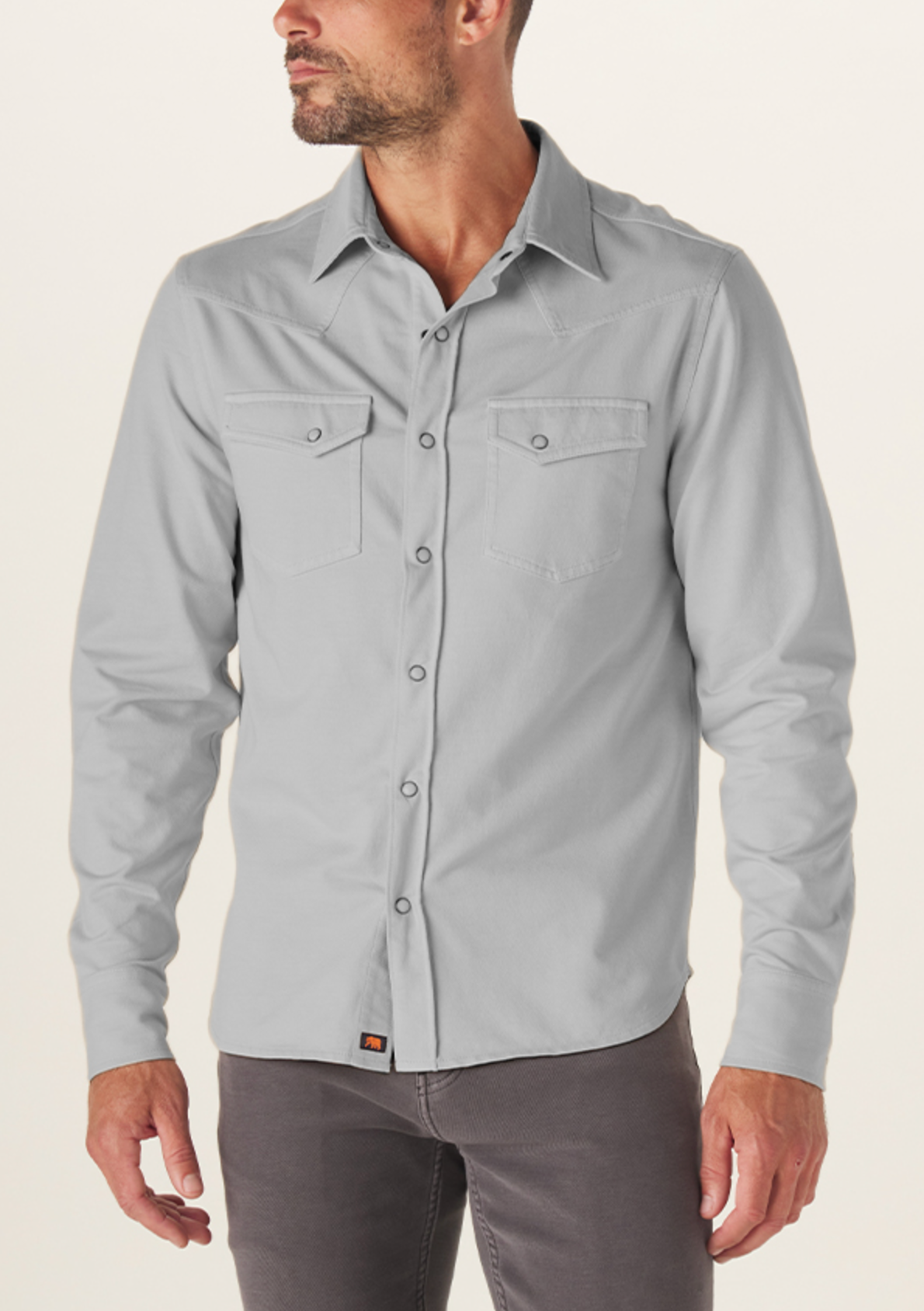 Tentoma Stretch Vintage Button Up in Dawn Blue