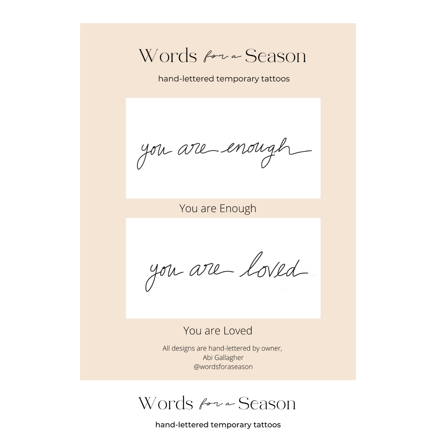 You Are Enough Temporary Tattoo
