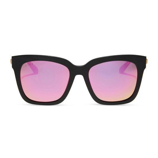 Bella - Matte Black + Pink Mirror + Polarized
