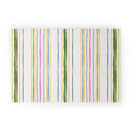 Rachelle Roberts Ticker Stripe Welcome Mat